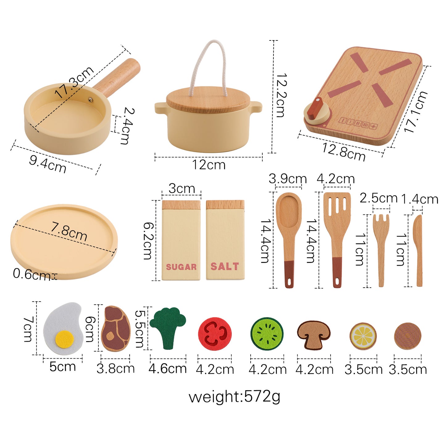Wooden Kitchen Play Set