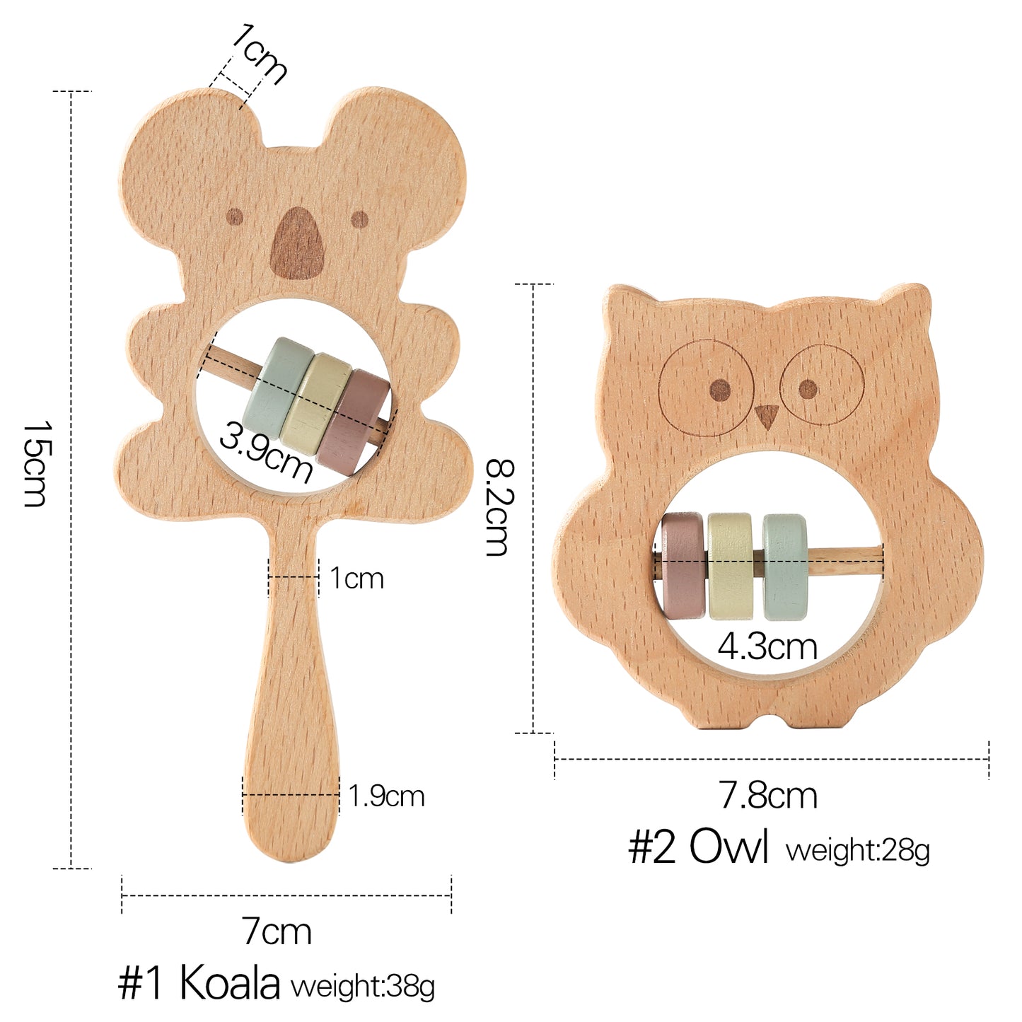 Owl Wooden Baby Shaker