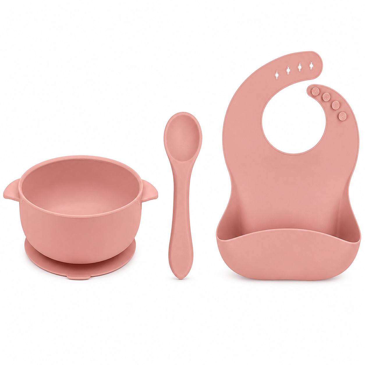 Silicone Bowl, Bib & Spoon