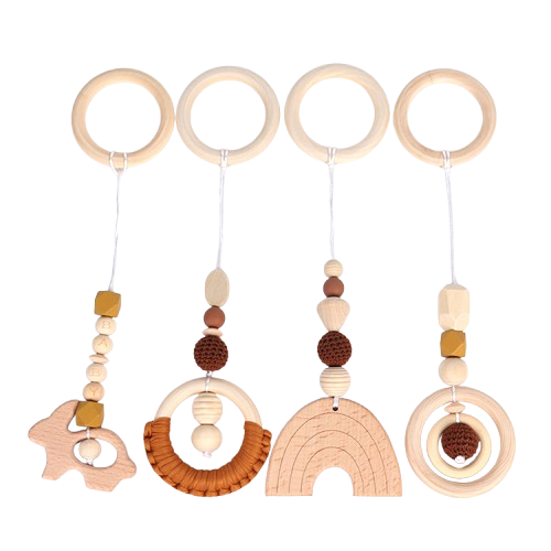 Wooden Crib & Stroller Hanging Pendants