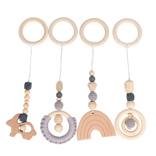 Wooden Crib & Stroller Hanging Pendants