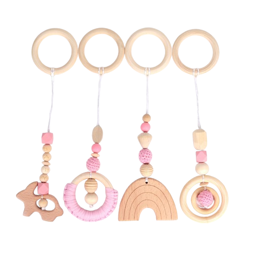 Wooden Crib & Stroller Hanging Pendants