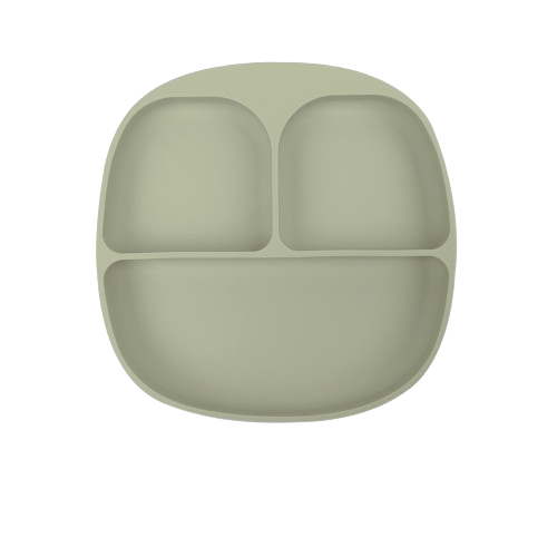 Silicone Divided Plate with Lid, Fork & Spoon