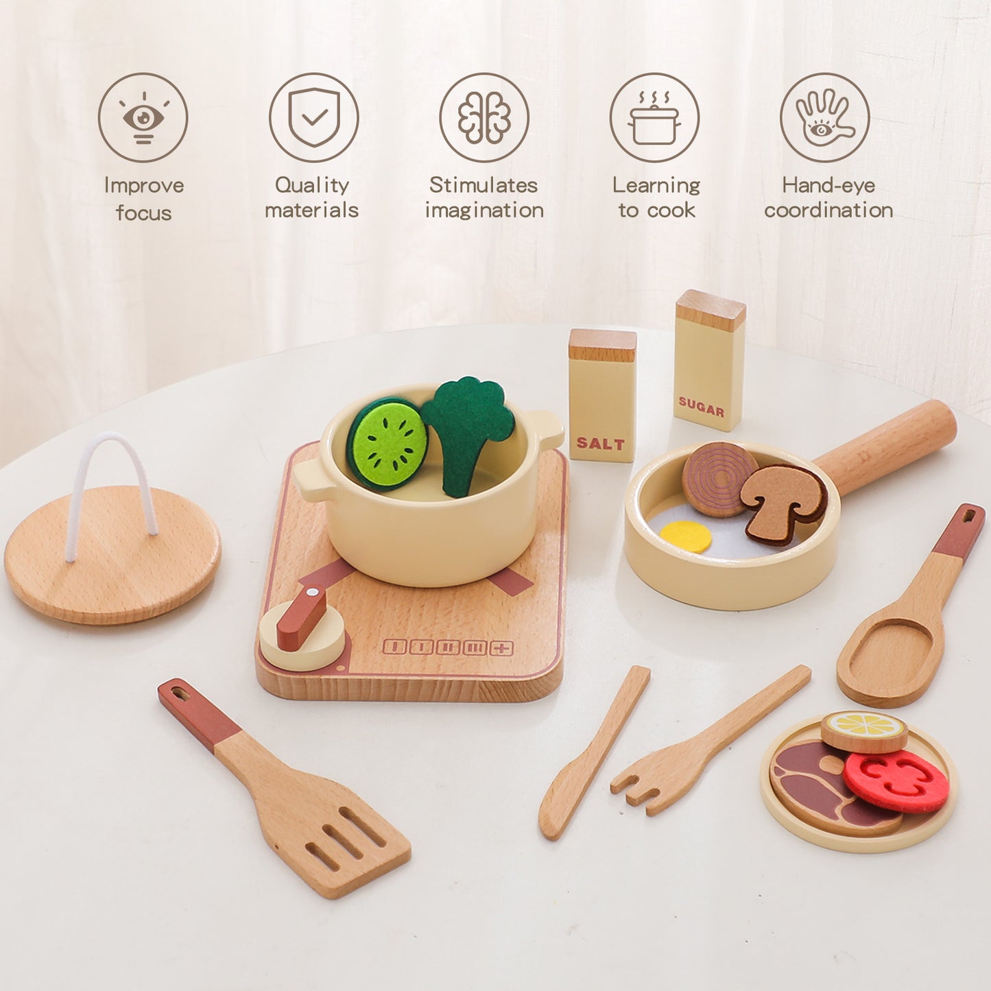 Wooden Kitchen Play Set