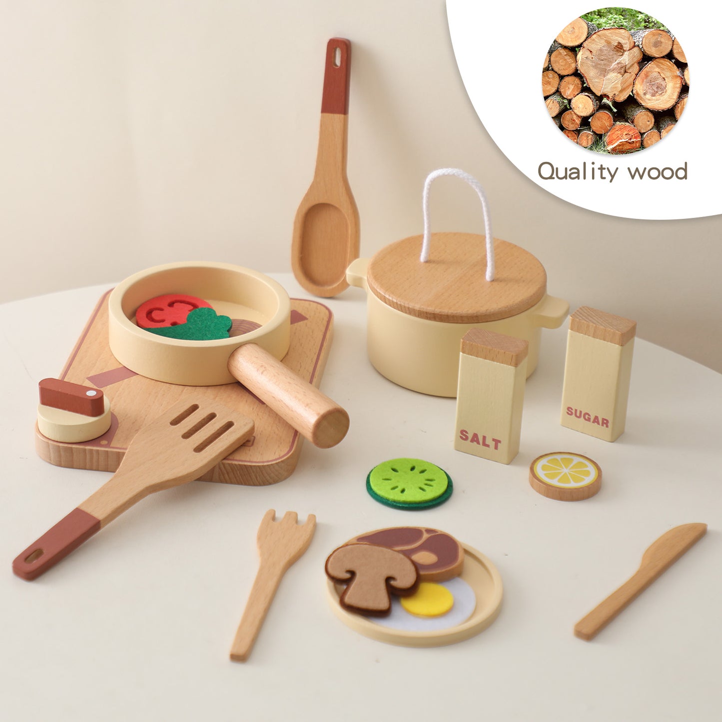 Wooden Kitchen Play Set