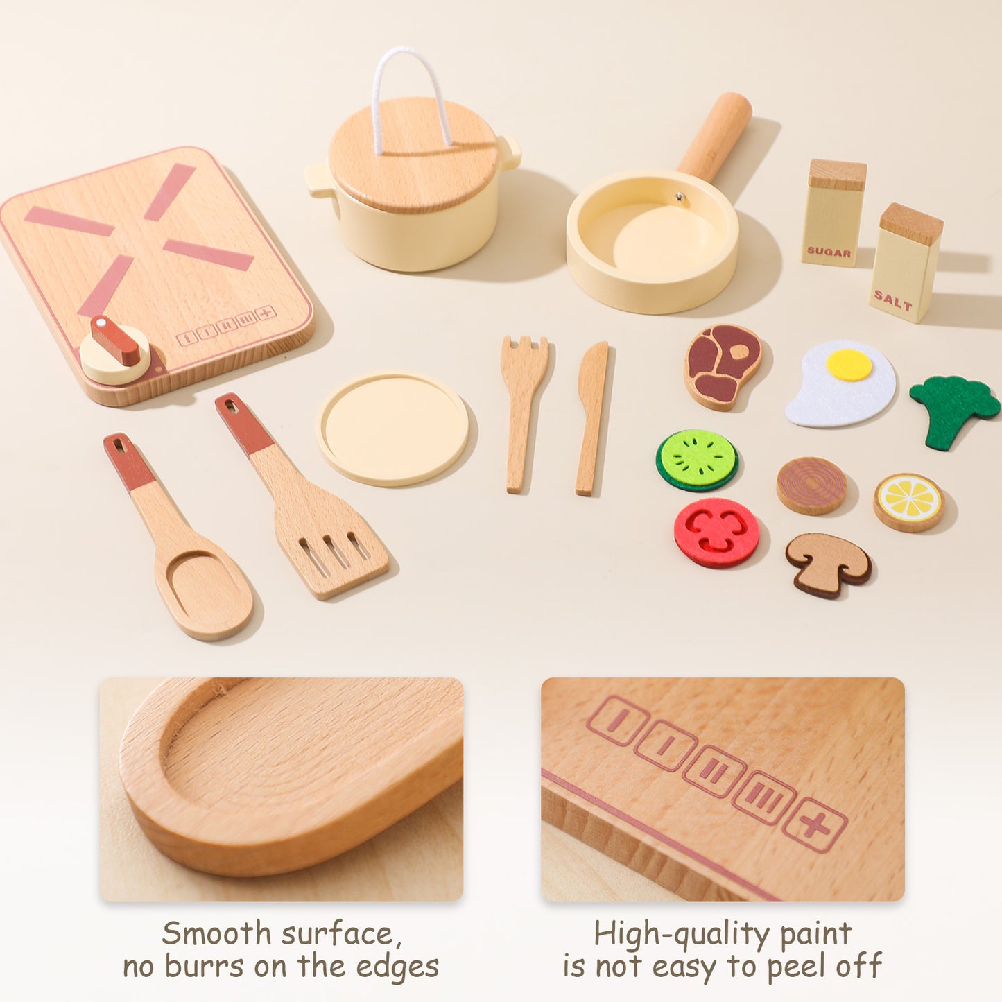 Wooden Kitchen Play Set