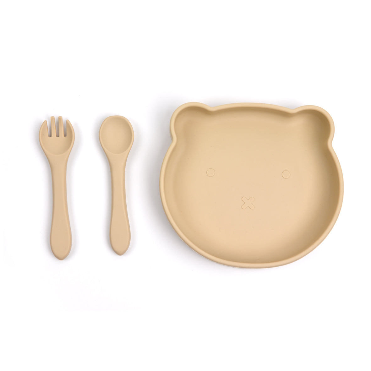 Silicone Bear Plate with Fork & Spoon