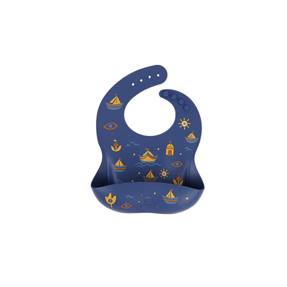 Silicone feeding bib for babies – Luzzu pattern by Nina’s