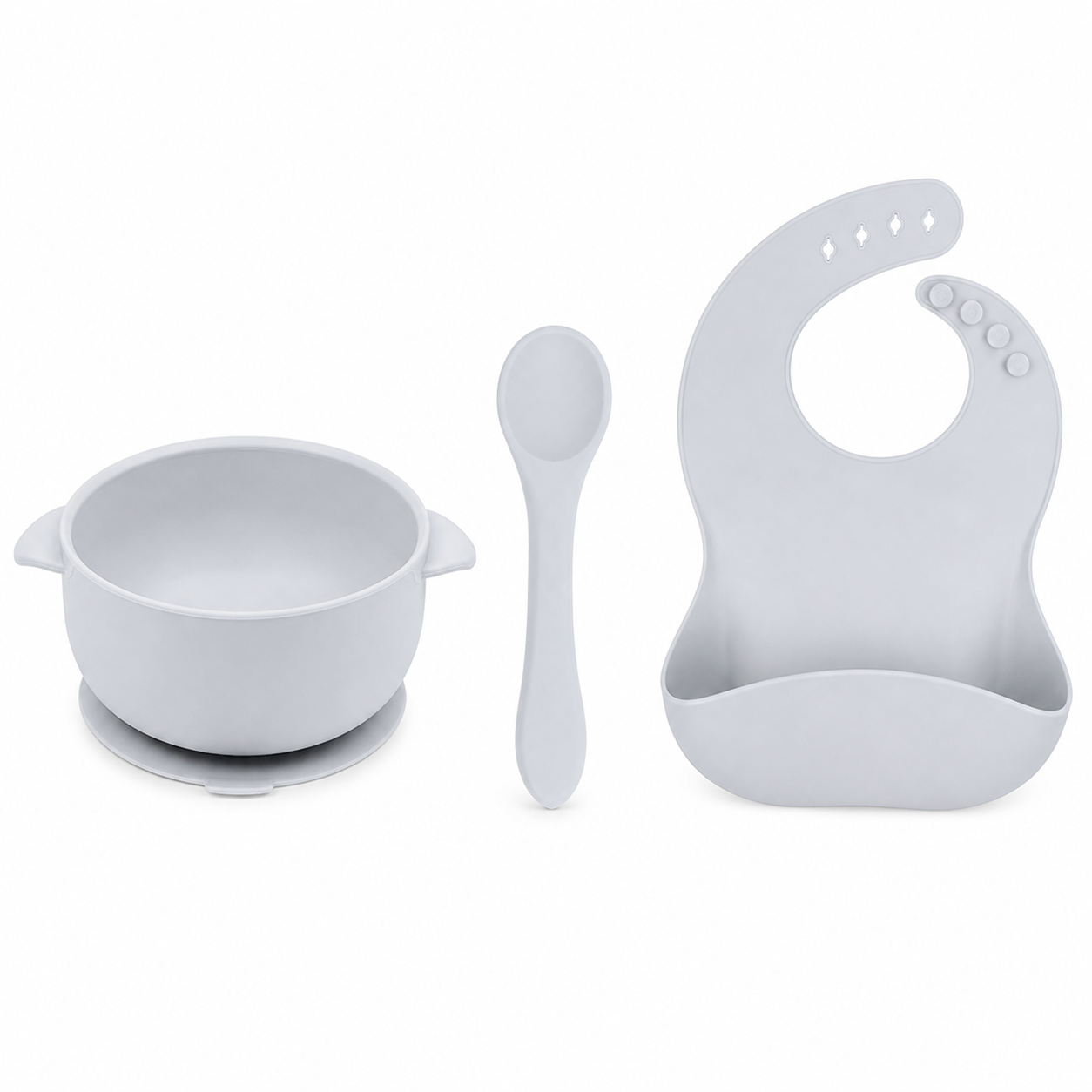 Silicone Bowl, Bib & Spoon