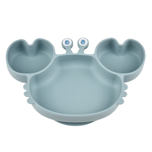 Silicone Crap Plate with Fork & Spoon