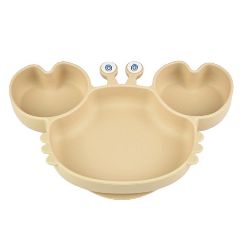 Silicone Crap Plate with Fork & Spoon