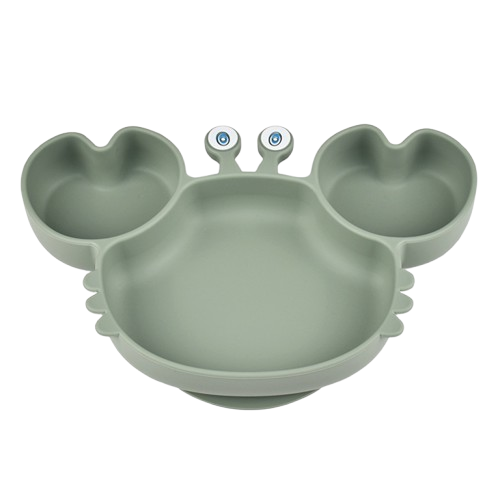 Silicone Crap Plate with Fork & Spoon