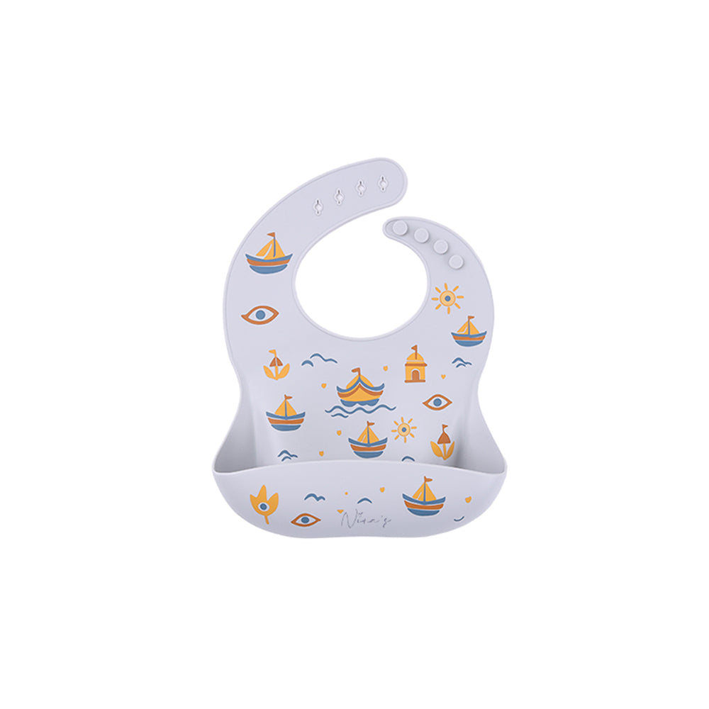 Silicone feeding bib for babies – Luzzu pattern by Nina’s