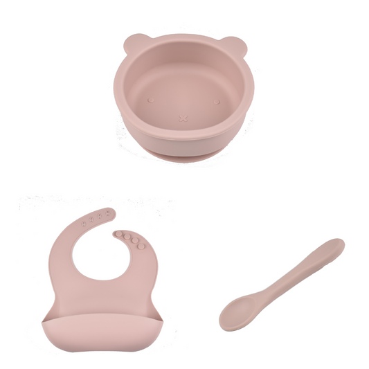 Silicone Bowl, Bib & Spoon