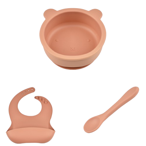 Silicone Bowl, Bib & Spoon